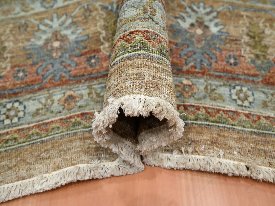 9'11" x 13'8" New Hand Knotted Orange Wool Rectangle Oriental Rug - MOA10275935