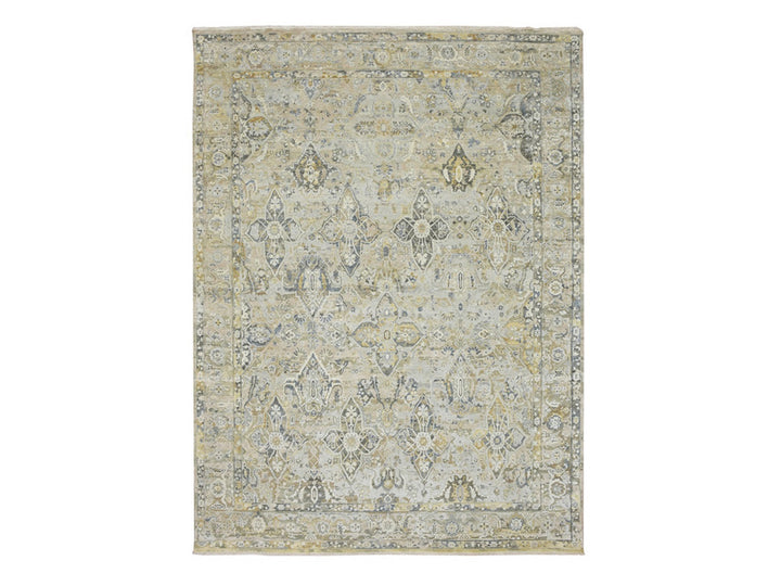8'10" x 11'11" New Hand Knotted Brown Wool & Silk Rectangle Oriental Rug - MOA10275938
