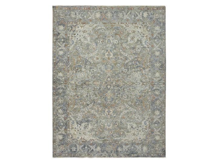 8'9" x 11'9" New Hand Knotted Grey Wool Rectangle Oriental Rug - MOA10275939