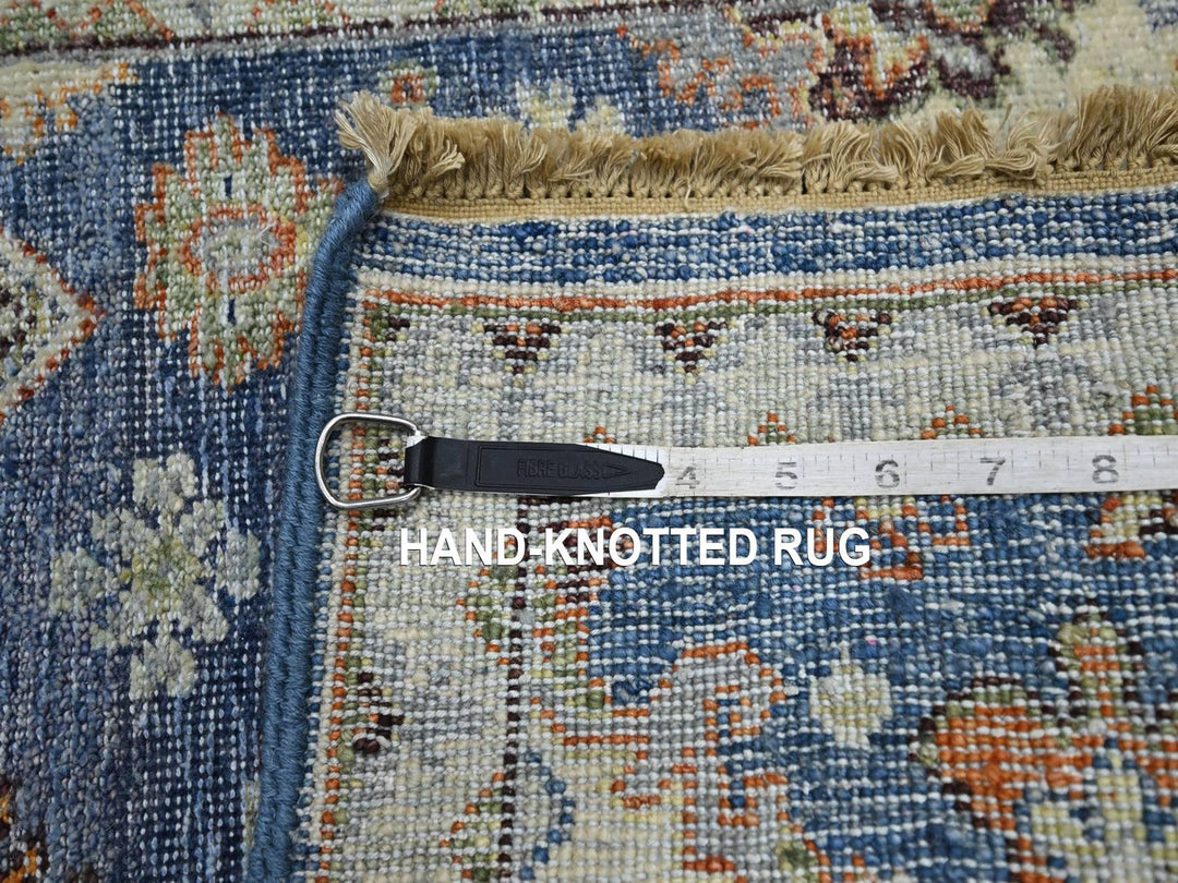 1'11" x 3'2" New Hand Knotted Blue Wool Rectangle Oriental Rug - MOA10275940
