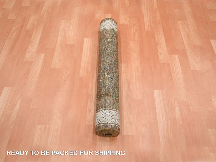 4'0" x 6'3" New Hand Knotted Brown Wool Rectangle Oriental Rug - MOA10275942