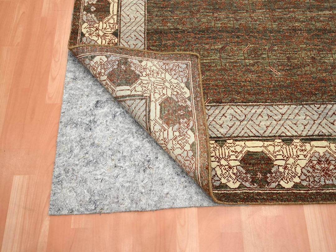 6'0" x 9'1" New Hand Knotted Brown Wool Rectangle Oriental Rug - MOA10275943