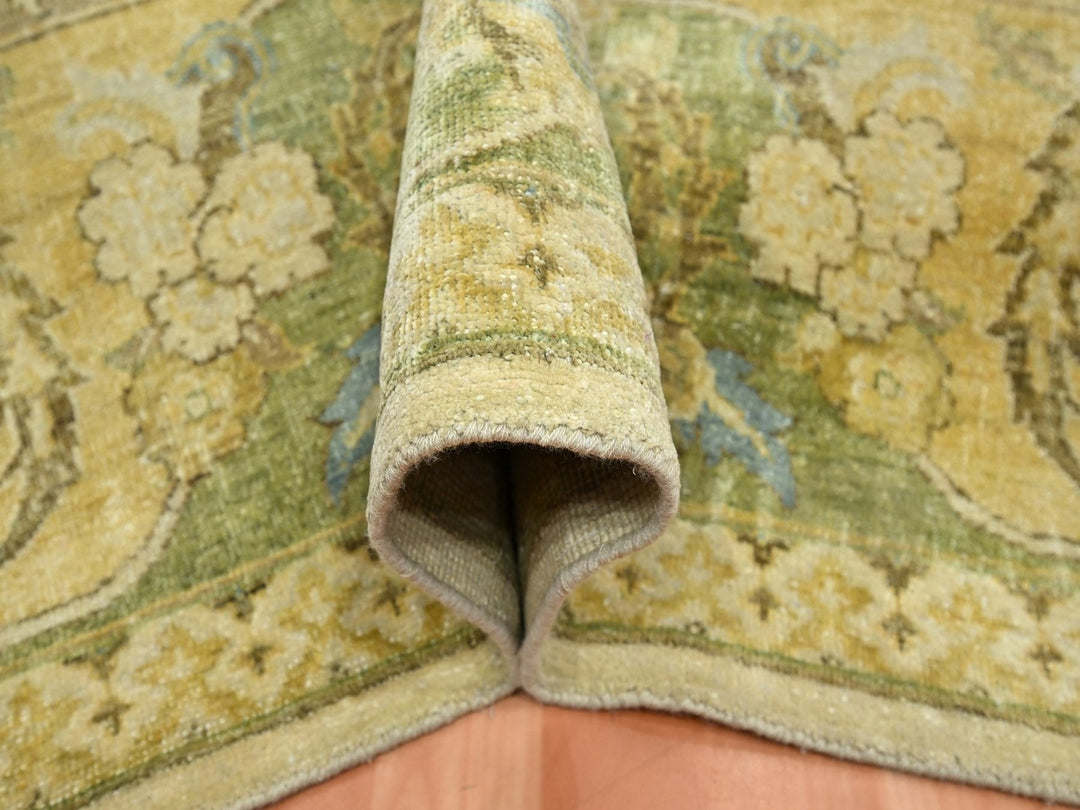 9'0" x 12'3" New Hand Knotted Yellow Silk Rectangle Oriental Rug - MOA10275944