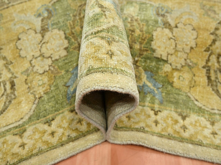 9'0" x 12'3" New Hand Knotted Yellow Silk Rectangle Oriental Rug - MOA10275944