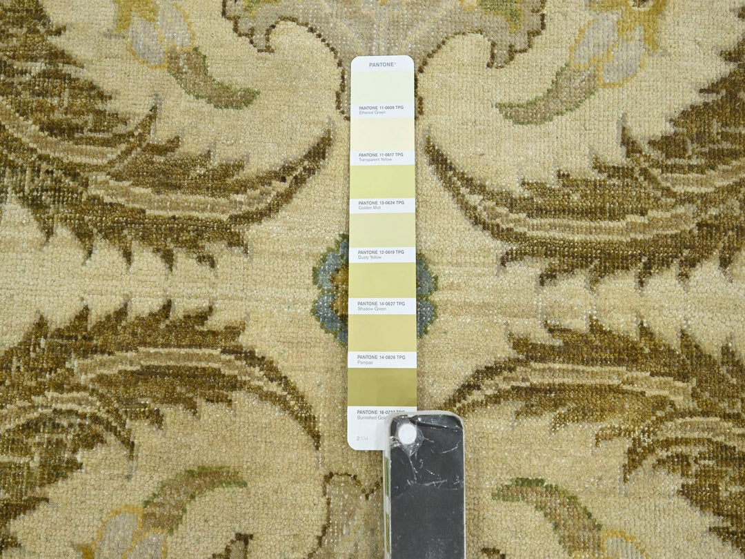 9'0" x 12'3" New Hand Knotted Yellow Silk Rectangle Oriental Rug - MOA10275944