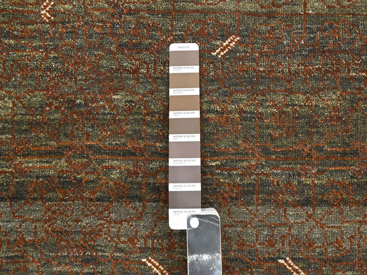 9'0" x 12'2" New Hand Knotted Brown Wool Rectangle Oriental Rug - MOA10275945