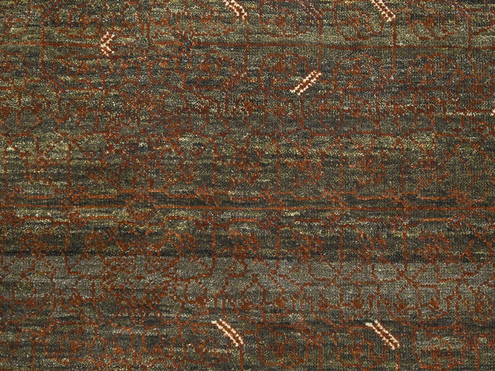 9'0" x 12'2" New Hand Knotted Brown Wool Rectangle Oriental Rug - MOA10275945