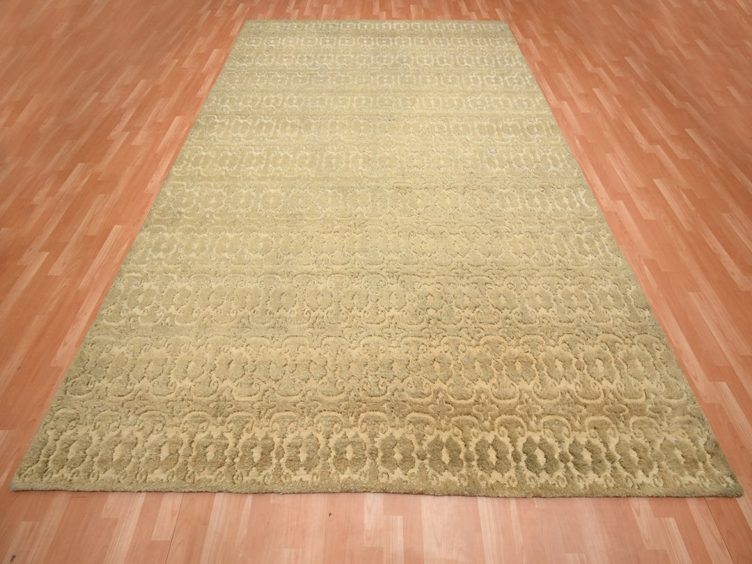 9'0" x 12'4" New Hand Knotted Brown Wool Rectangle Oriental Rug - MOA10275946