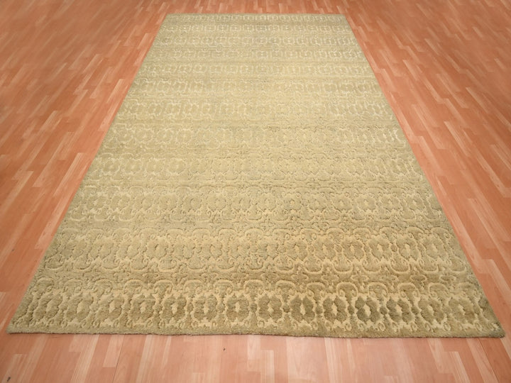 9'0" x 12'4" New Hand Knotted Brown Wool Rectangle Oriental Rug - MOA10275946