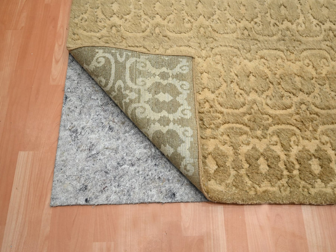 9'0" x 12'4" New Hand Knotted Brown Wool Rectangle Oriental Rug - MOA10275946