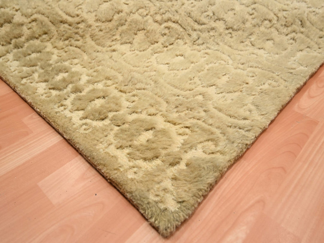 9'0" x 12'4" New Hand Knotted Brown Wool Rectangle Oriental Rug - MOA10275946