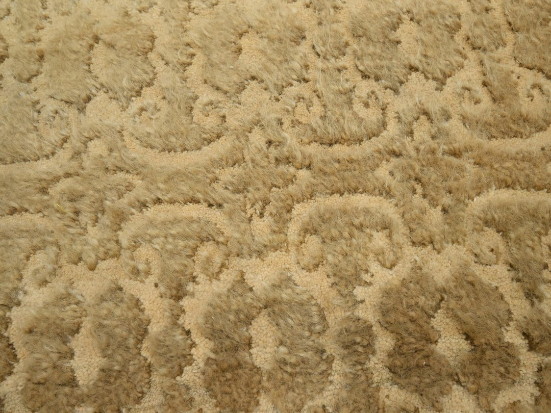 9'0" x 12'4" New Hand Knotted Brown Wool Rectangle Oriental Rug - MOA10275946