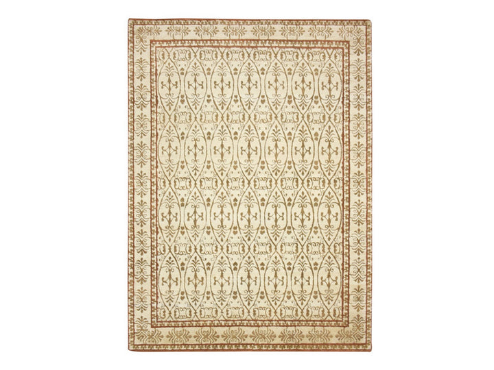 8'11" x 12'3" New Hand Knotted Ivory Wool Rectangle Oriental Rug - MOA10275947