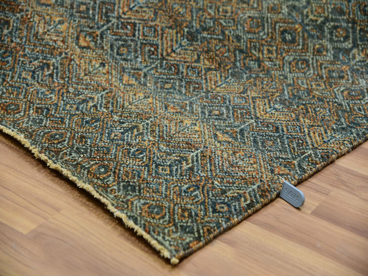 8'1" x 10'1" New Hand Knotted Brown Wool Rectangle Oriental Rug - MOA10276005
