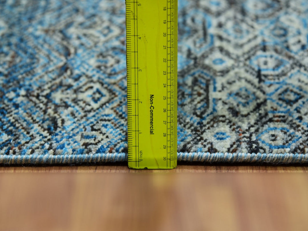 2'6" x 8'0" New Hand Knotted Blue Wool Runner Oriental Rug - MOA10276008
