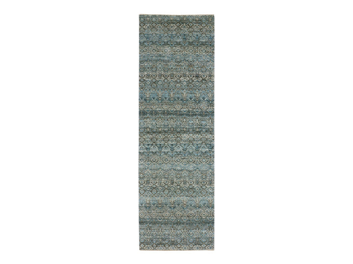 2'6" x 8'0" New Hand Knotted Blue Wool Runner Oriental Rug - MOA10276009