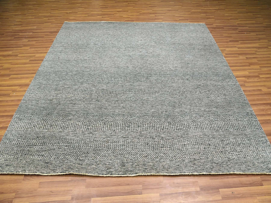 8'0" x 8'0" New Hand Knotted Grey Wool Square Oriental Rug - MOA10276010