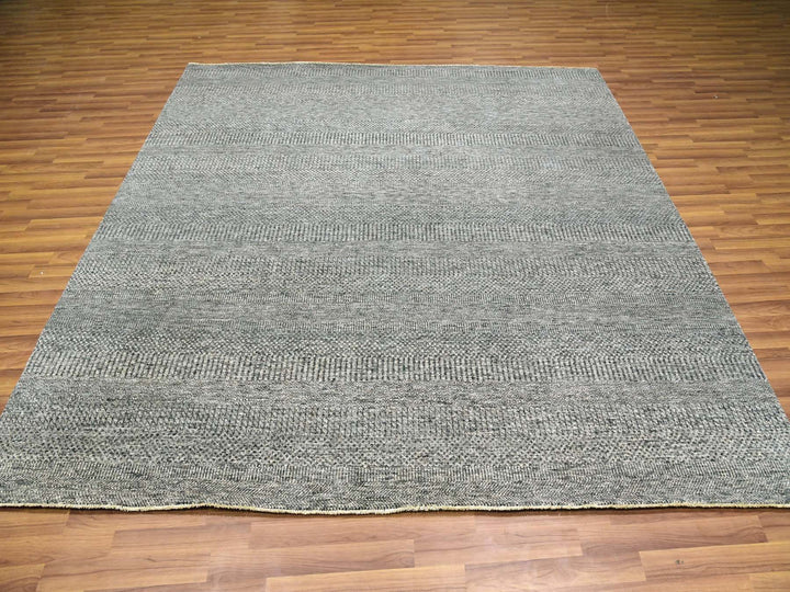 8'0" x 8'0" New Hand Knotted Grey Wool Square Oriental Rug - MOA10276010