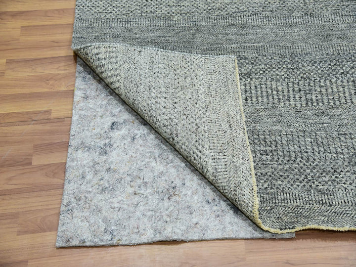 8'0" x 8'0" New Hand Knotted Grey Wool Square Oriental Rug - MOA10276010