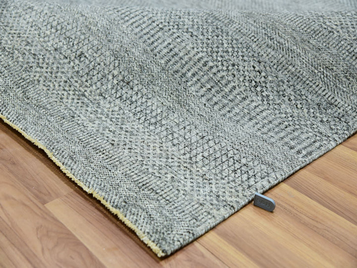 8'0" x 8'0" New Hand Knotted Grey Wool Square Oriental Rug - MOA10276010