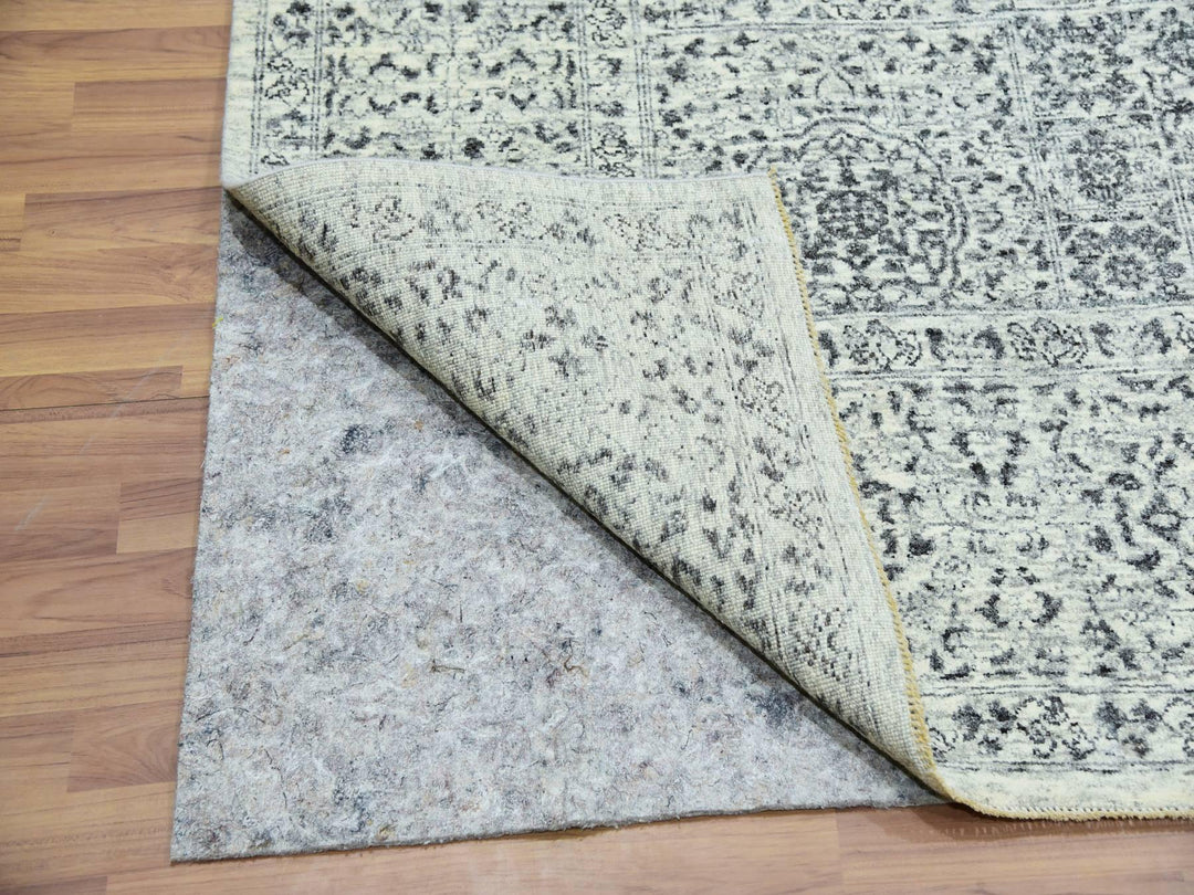 8'2" x 8'2" New Hand Knotted Ivory Wool Square Oriental Rug - MOA10276011