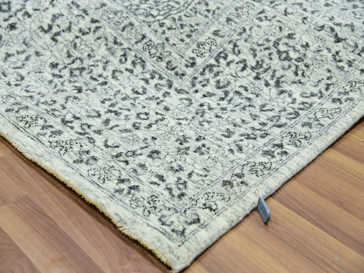 8'2" x 8'2" New Hand Knotted Ivory Wool Square Oriental Rug - MOA10276011