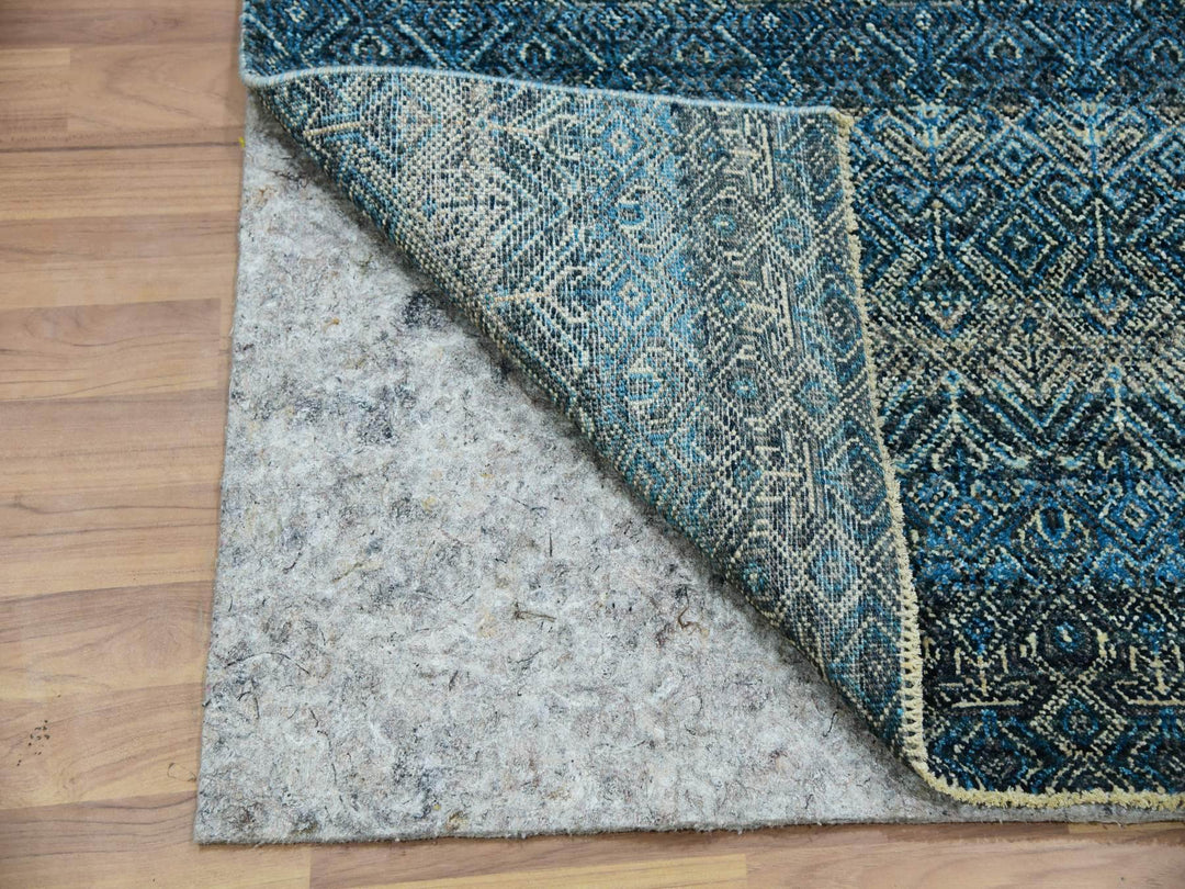 2'8" x 8'1" New Hand Knotted Blue Wool Runner Oriental Rug - MOA10276014