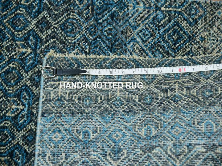 2'8" x 8'1" New Hand Knotted Blue Wool Runner Oriental Rug - MOA10276014