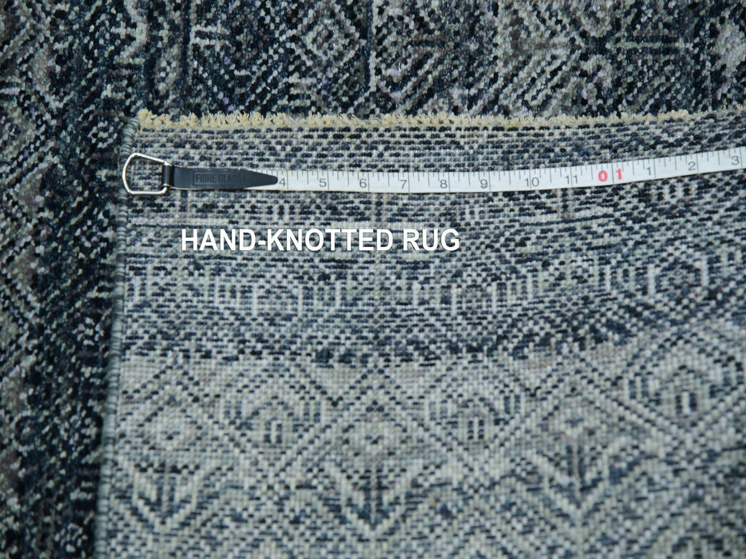 2'7" x 8'0" New Hand Knotted Grey Wool Runner Oriental Rug - MOA10276020