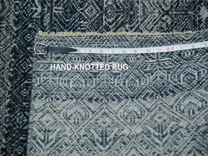 2'7" x 8'0" New Hand Knotted Grey Wool Runner Oriental Rug - MOA10276020