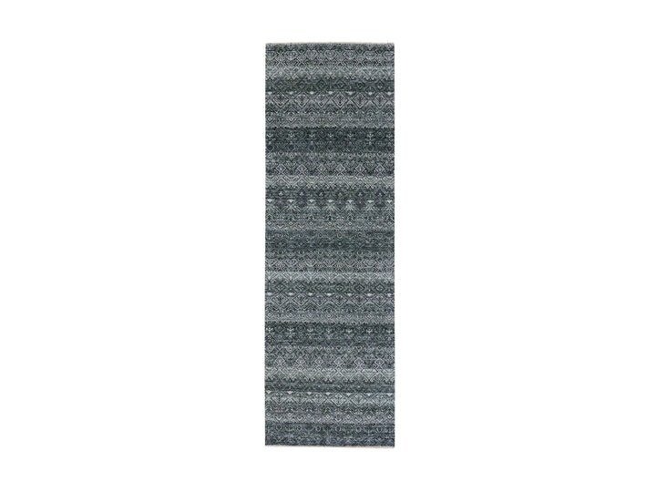 2'7" x 8'0" New Hand Knotted Grey Wool Runner Oriental Rug - MOA10276021