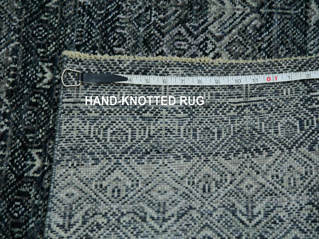 2'7" x 8'0" New Hand Knotted Grey Wool Runner Oriental Rug - MOA10276021