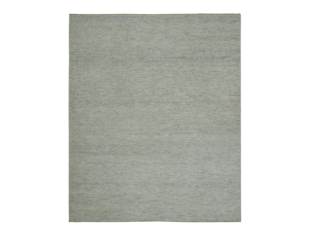 8'1" x 9'10" New Hand Knotted Ivory Wool Rectangle Oriental Rug - MOA10276022