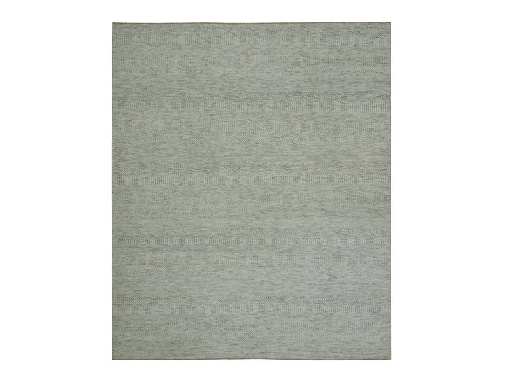 8'1" x 9'10" New Hand Knotted Ivory Wool Rectangle Oriental Rug - MOA10276022