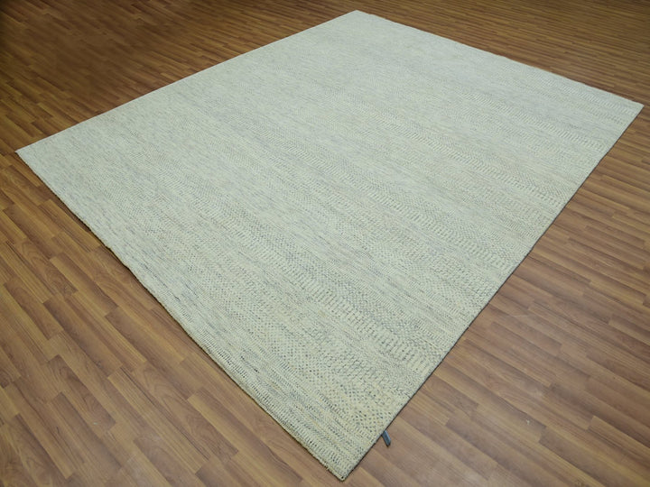 8'1" x 9'10" New Hand Knotted Ivory Wool Rectangle Oriental Rug - MOA10276022