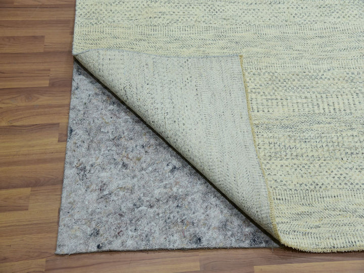 8'1" x 9'10" New Hand Knotted Ivory Wool Rectangle Oriental Rug - MOA10276022
