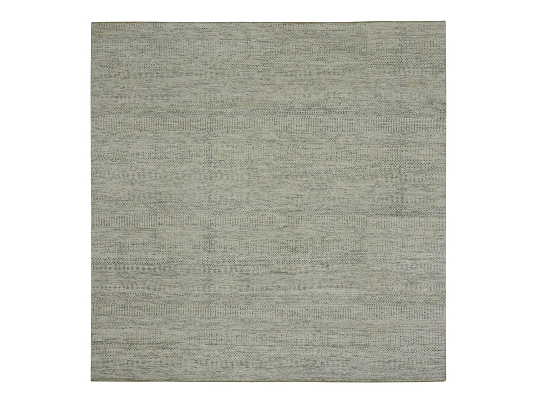 7'11" x 8'0" New Hand Knotted Ivory Wool Square Oriental Rug - MOA10276023