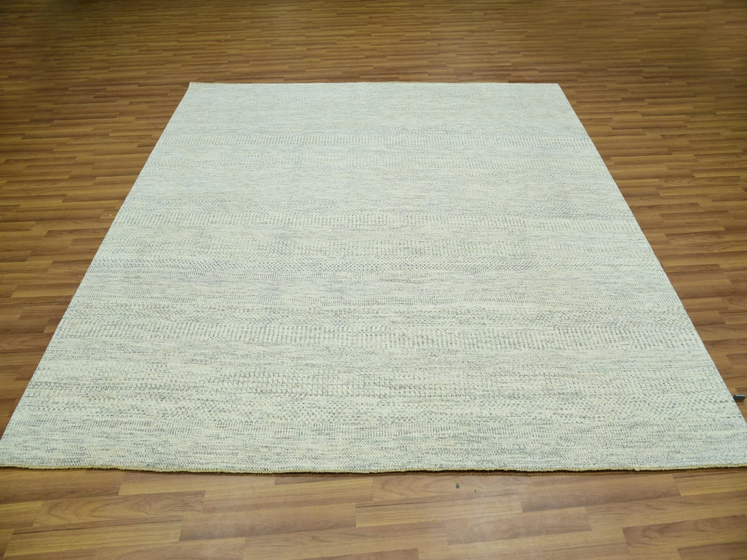 7'11" x 8'0" New Hand Knotted Ivory Wool Square Oriental Rug - MOA10276023
