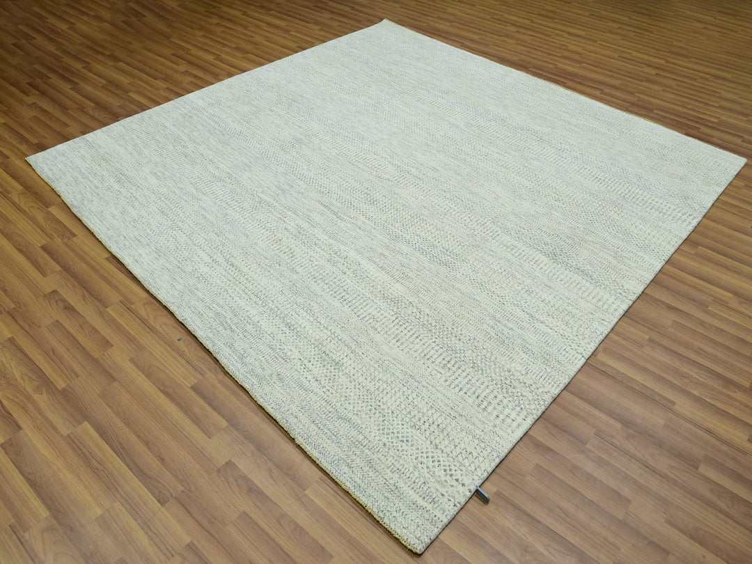 7'11" x 8'0" New Hand Knotted Ivory Wool Square Oriental Rug - MOA10276023