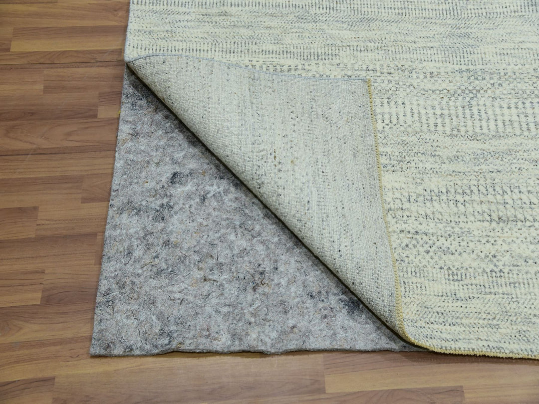 7'11" x 8'0" New Hand Knotted Ivory Wool Square Oriental Rug - MOA10276023