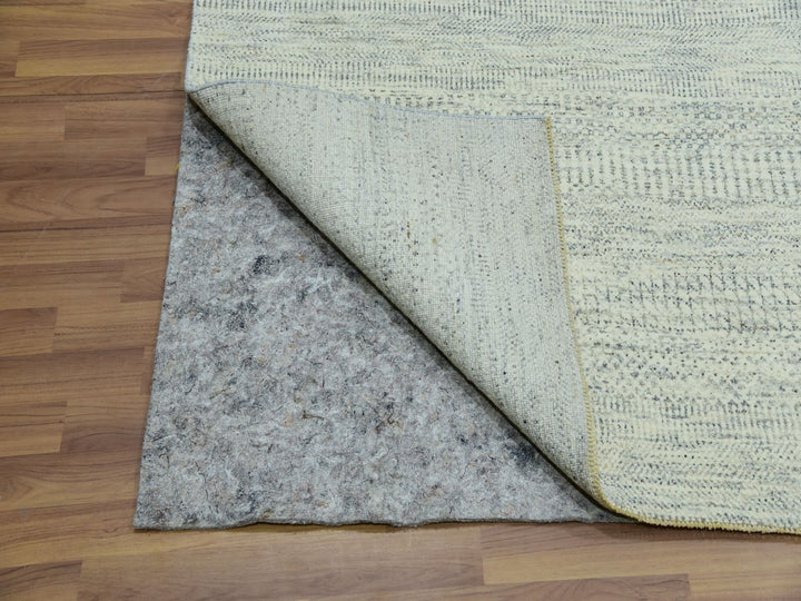 7'11" x 8'0" New Hand Knotted Ivory Wool Square Oriental Rug - MOA10276023