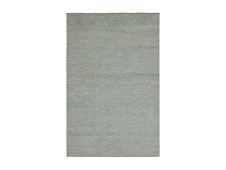 5'10" x 9'1" New Hand Knotted Ivory Wool Rectangle Oriental Rug - MOA10276024