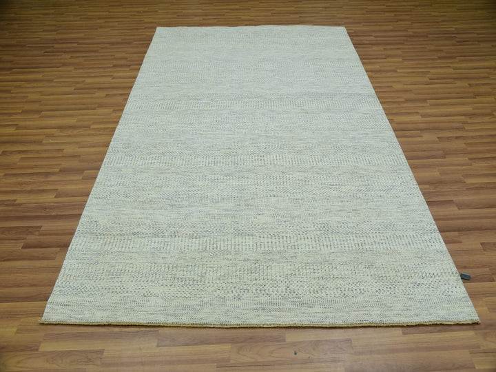 5'10" x 9'1" New Hand Knotted Ivory Wool Rectangle Oriental Rug - MOA10276024