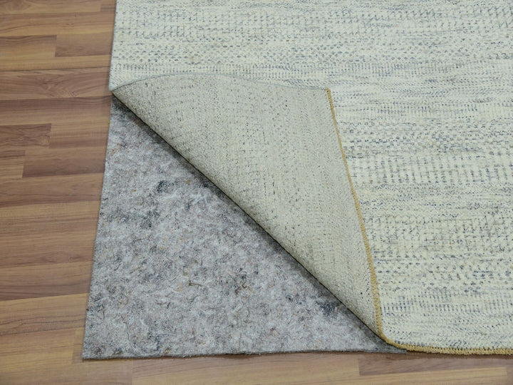 5'10" x 9'1" New Hand Knotted Ivory Wool Rectangle Oriental Rug - MOA10276024