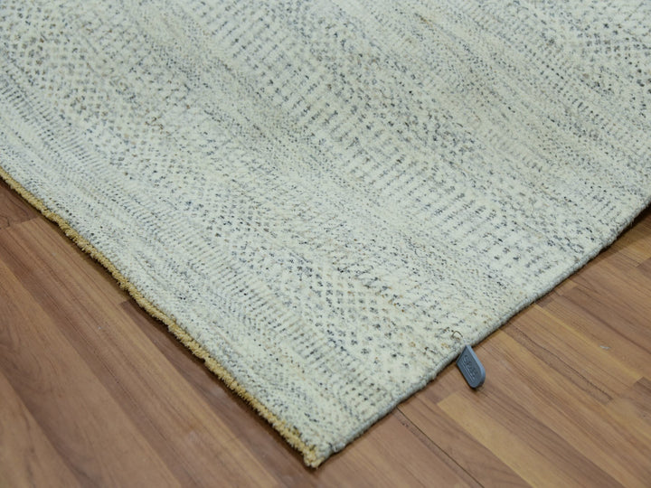 5'10" x 9'1" New Hand Knotted Ivory Wool Rectangle Oriental Rug - MOA10276024