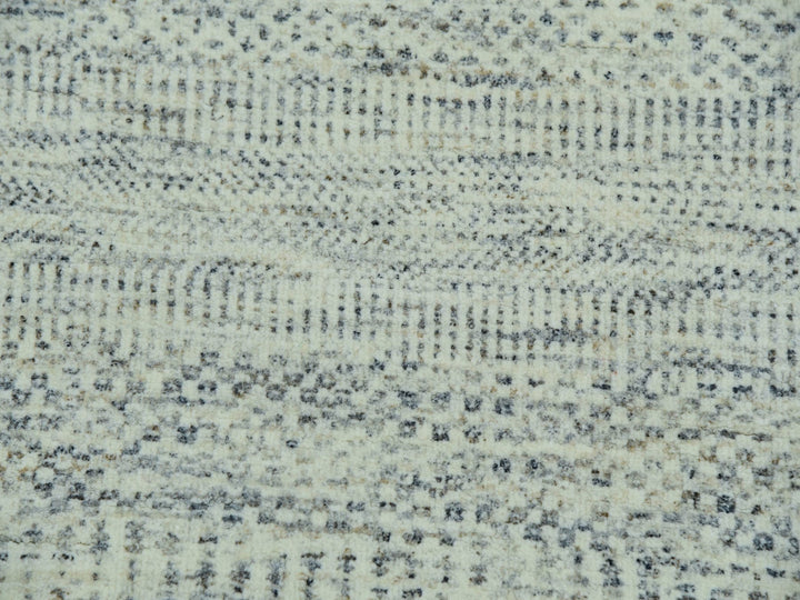 6'0" x 9'0" New Hand Knotted Ivory Wool Rectangle Oriental Rug - MOA10276025