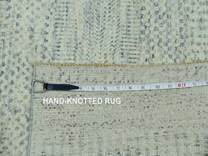 2'7" x 26'1" New Hand Knotted Ivory Wool Runner Oriental Rug - MOA10276029