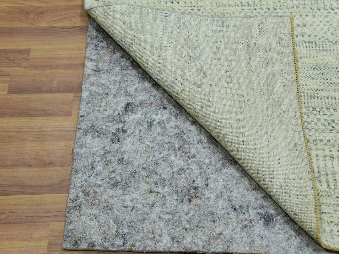 2'6" x 29'9" New Hand Knotted Ivory Wool Runner Oriental Rug - MOA10276030