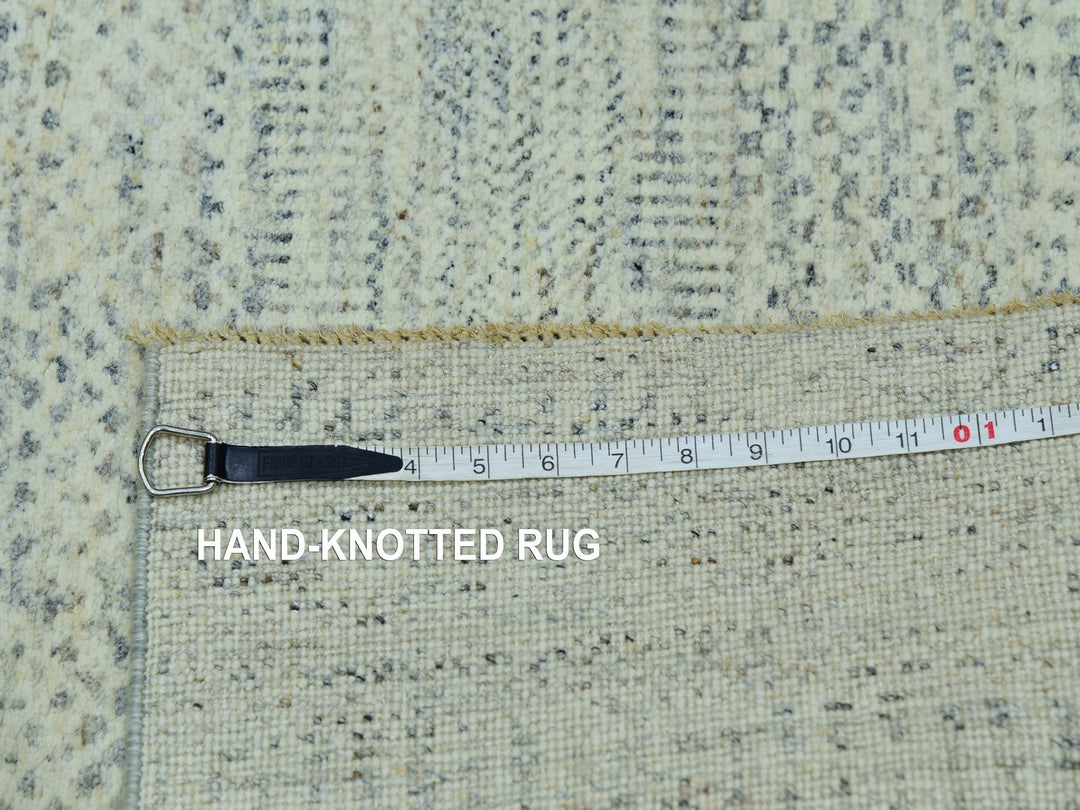 2'6" x 29'9" New Hand Knotted Ivory Wool Runner Oriental Rug - MOA10276030