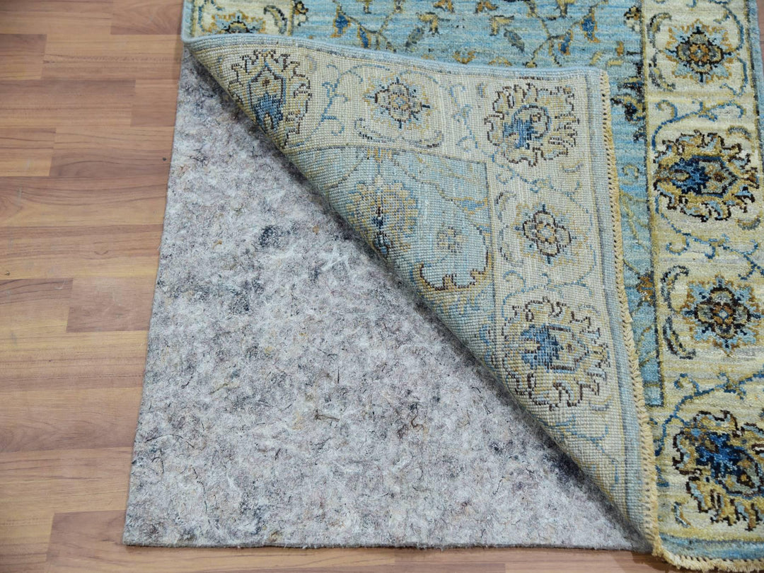 2'6" x 14'0" New Hand Knotted Blue Wool Runner Oriental Rug - MOA10276033